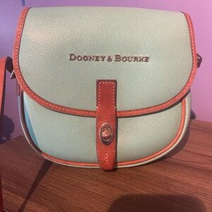 Dooney & Bourke Aqua and Brown Crossbody Bag
